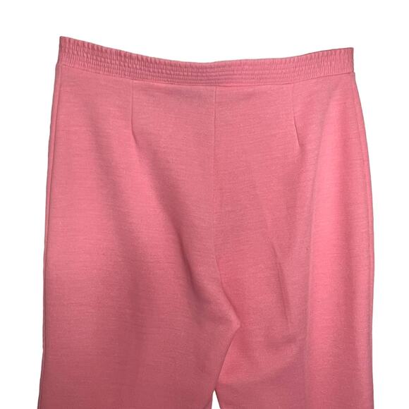 Vintage 70s Size Large Pink Polyester Pants Faux Fly Stretch Waist Disco - Picture 4 of 8